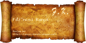 Fáncsi Kanut névjegykártya